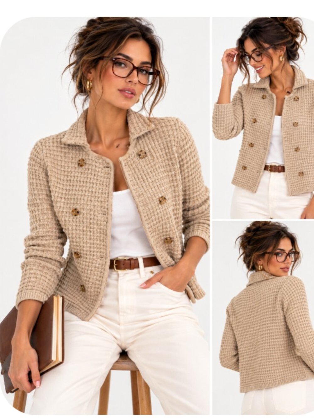 Ann Taylor Textured Stitch Sweater Jacket XS